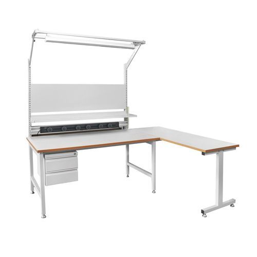 Banco da lavoro in plastica - L-shaped-18390 - TPS Elektronik GmbH - per assemblaggio / per officina / a cassetti