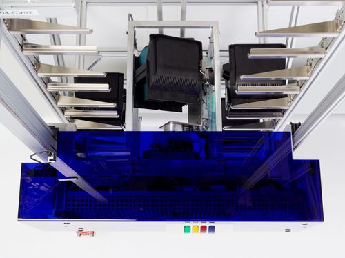 Magazzino di stoccaggio automatico per cassette - FlatStocker - Fabmatics GmbH - per camera bianca