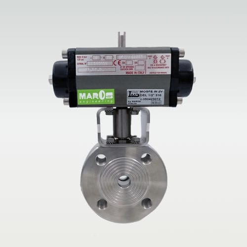 Valvola a sfera - 050423012 - MAROS Engineering - a comando pneumatico / filettata / wafer