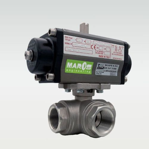 Valvola a sfera - 0804230143T - MAROS Engineering - a comando pneumatico / di controllo / filettata