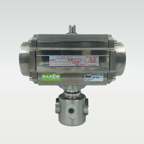 Valvola a sfera - 0206330143LPA - MAROS Engineering - a comando pneumatico / femmina-femmina / in acciaio inossidabile