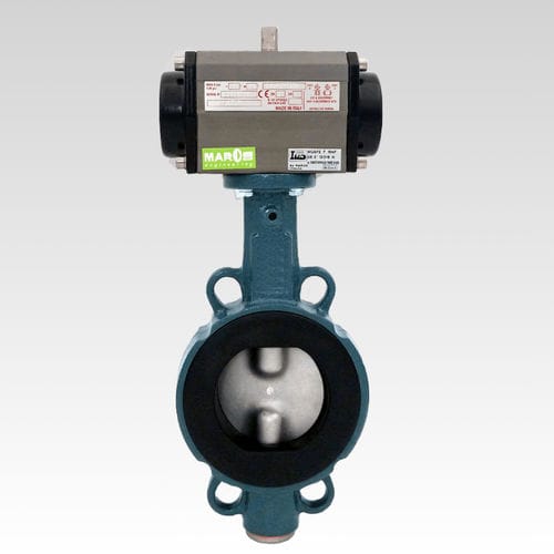 Valvola a farfalla - MAROS Engineering - a comando pneumatico / di controllo / shut off