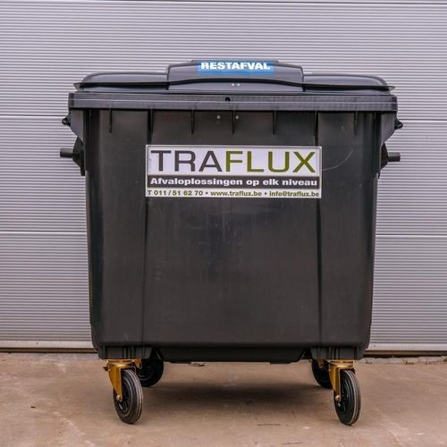 Cassonetto per rifiuti urbani - TRAFLUX - con coperchio / 4 ruote