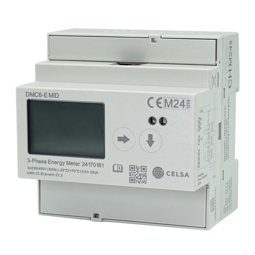 Contatore di energia elettrica trifase - DMC6-E MID - Celsa Messgeräte GmbH - su guida DIN / Modbus / con display LCD