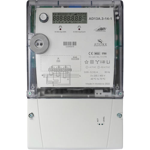 Contatore di energia elettrica trifase - AD13A.3-14-1 - ADD Grup - su guida DIN / RS-485 / 50 Hz