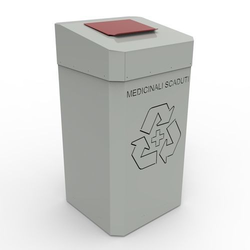Contenitore per rifiuti in acciaio galvanizzato - CFS - Essegi meccanica - per rifiuti sanitari / con coperchio