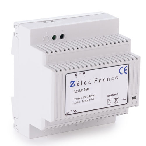 Alimentatore elettrico a commutazione - AS1M1260 - ZELEC - su guida DIN / AC/DC / stabilizzato