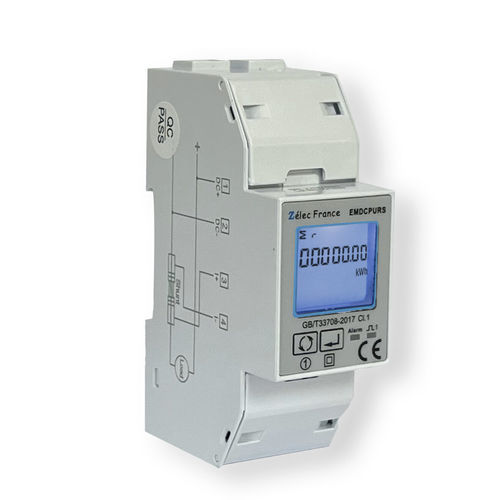 Contatore di energia elettrica monofase - EMDCPURS - ZELEC - su guida DIN / RS-485 / Modbus