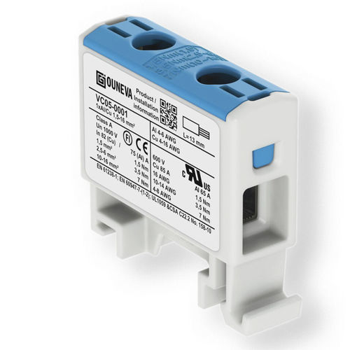 Morsetto componibile di potenza - VC05-0001 - ZELEC - su guida DIN / con connessione a vite / isolato