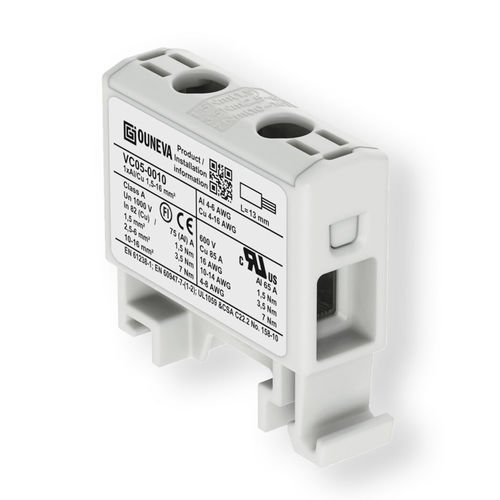 Morsetto componibile di potenza - VC05-0010 - ZELEC - su guida DIN / con connessione a vite / isolato