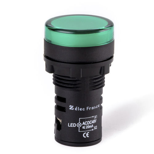 Indicatore luminoso LED - VL22048ACDCG - ZELEC - permanente / montato su pannello / IEC