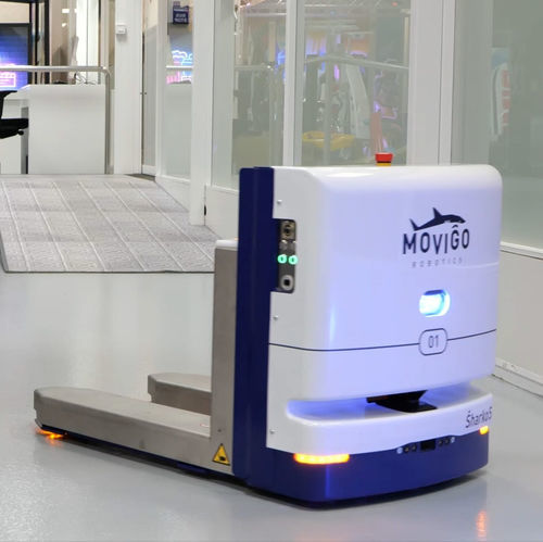 Robot mobile autonomo (AMR) da trasporto - Ŝharko5 - MoviGo Robotics bv - per pallet / per carrello / per l'industria tipografica