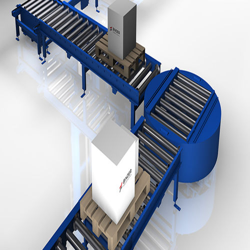 Tavola girevole con trasportatore a rulli - Binder GmbH Fördertechnik - azionata a motore / per trasportatore / per l'industria alimentare