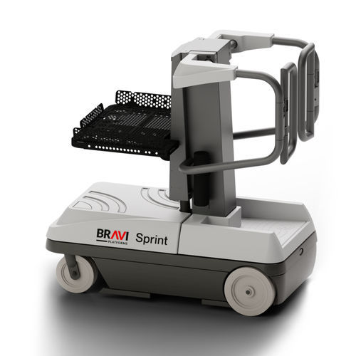 Piattaforma di sollevamento per preparazione di ordini - Sprint - BRAVI PLATFORMS - mobile / con alimentazione a batteria / per corsie strette