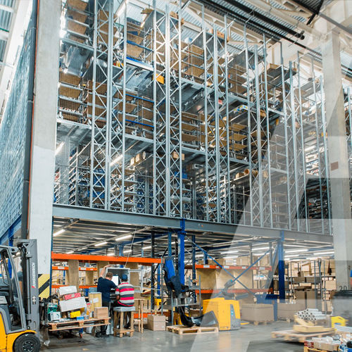 Soppalco industriale su scaffalatura a pallet - KAPELOU Europe GmbH - per pallet / da pavimento / per costruzioni