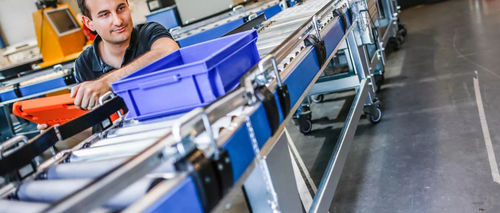 Trasportatore a rulli - FlexConveyor - GEBHARDT Intralogistics Group - orizzontale / modulare / per pallet