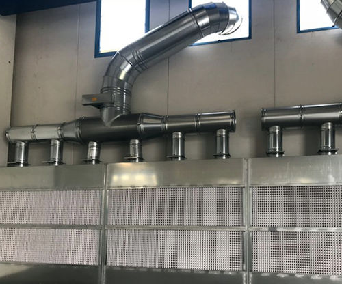 Cabina di verniciatura aperta - L.M. TECNOLOGIE DELL’ARIA SRL - per pezzi di ricambio / con filtro secco / compatta