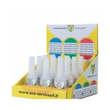 Colla cianoacrilato - DI730 - ADESIVI RAPIDI DISPLAY - ECO SERVICE SRL - per gomma / per ceramica / per plastica
