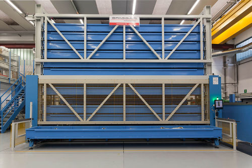 Magazzino automatico per prodotti lunghi - TUBE - METALMECCANICA SPAGGIARI S.R.L. - verticale / per tubi / modulare