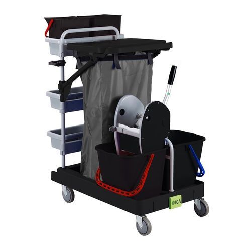 Carrello per la raccolta multiuso - CARR00643_0099 - ICA - per rifiuti / in plastica / con ripiano
