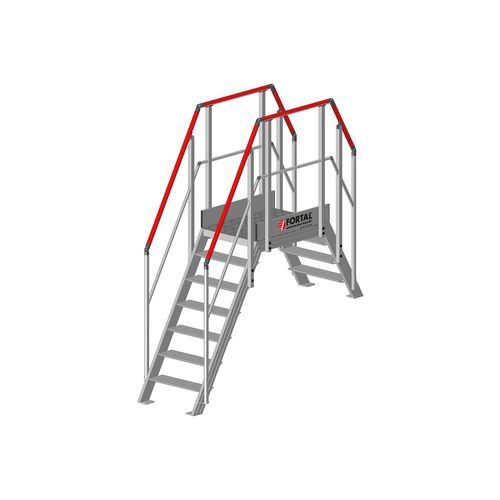 Scala da esterno - F814 series - FORTAL - in alluminio / con piattaforma