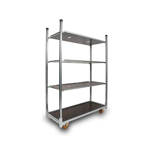 Carrello per preparazione di ordini - PFNE00011 - HDF Emballages - in acciaio zincato / a ripiani / con rotelle