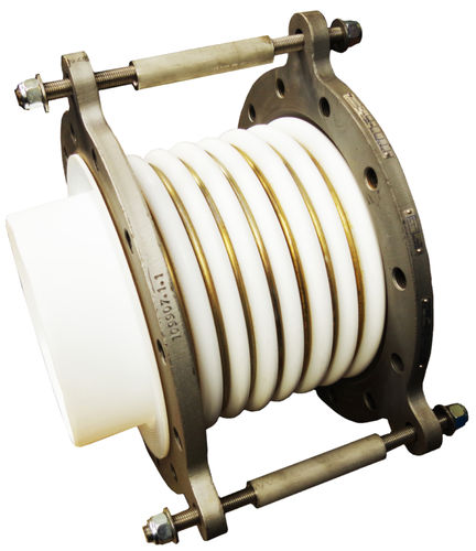 Compensatore di dilatazione in metallo - Corrosion Resistant Products Ltd. - PTFE / rotondo / con flangia
