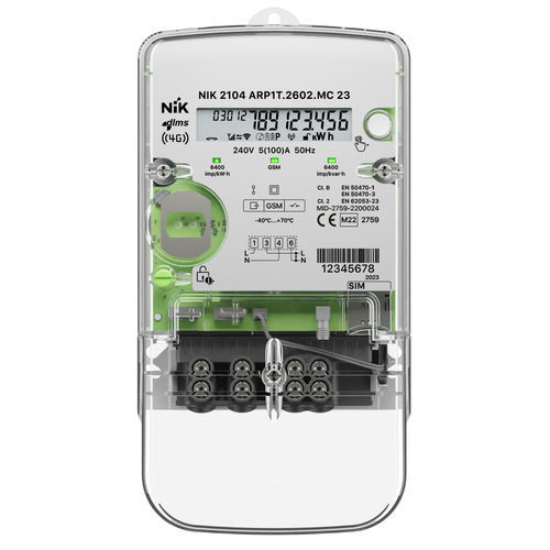 Contatore di energia elettrica monofase - 2104 - NIK Electronics - su guida DIN / prepagato
