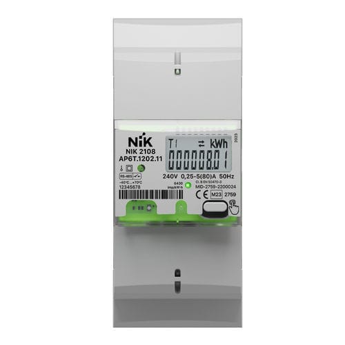 Contatore di energia elettrica monofase - 2108 - NIK Electronics - su guida DIN / RS-485