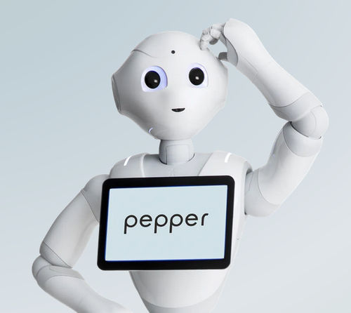 Robot per reception autonomo - Pepper - United Robotics Group GmbH - mobile / con touch screen