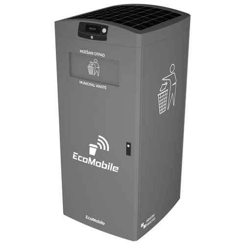 Cassonetto metallizzato - Ecomobile - intelligente / per rifiuti domestici / per rifiuti urbani