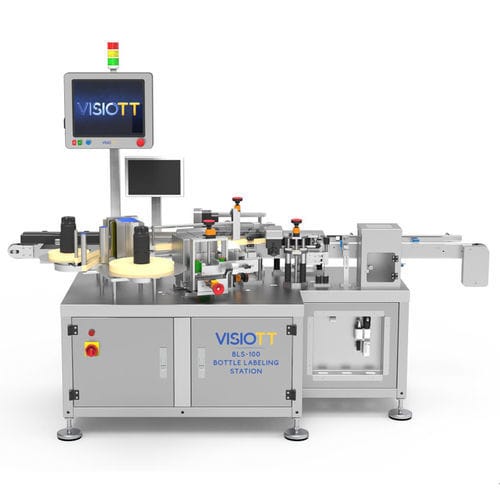 Macchina di etichettatura automatica - BLS-100 - VISIOTT Teknoloji San. Ve Tic. Ltd. Sti. - per bottiglie / per l'industria farmaceutica / per l'industria agroalimentare