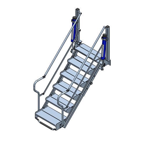 Scala ribaltabile - FS xT - Wiese Europe BV - metallica / con parapetto di sicurezza / con scalini antiscivolo