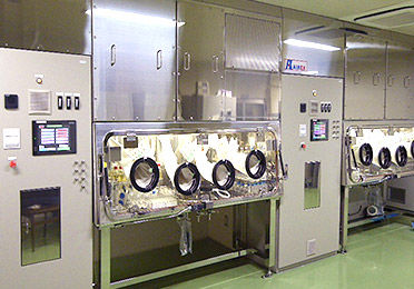 Isolatore di confinamento per test di sterilità - Airex Co., Ltd - per controllo di qualità / da terra / classe ISO 5