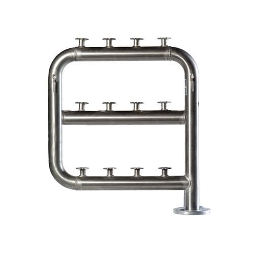 Manifold multicanale - BH001 - Baterias Gatell S.A - in acciaio galvanizzato / con flangia / per acqua
