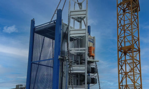 Ascensore per cantiere - H 600 - SALERNO PONTEGGI S.R.L. - elettrico / per il settore dell'edilizia / con paranco