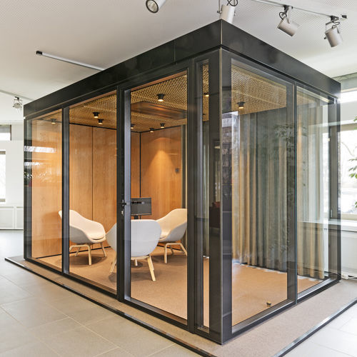 Sistema room-in-room modulabile - Cube duo - Lindner Group - acustico / in alluminio / in vetro