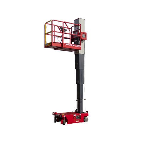 Piattaforma a sfilo verticale con alimentazione a batteria - MMAE16 - MEC AERIAL WORK PLATFORMS - su ruota / avvolgibile / per uso in interni ed esterni