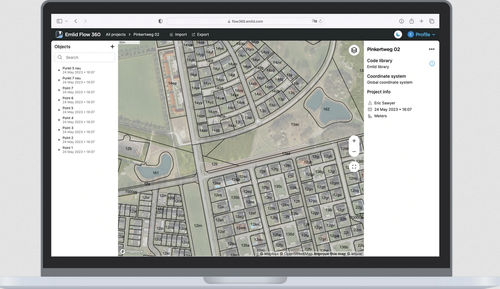 Software di esportazione di dati - FLOW 360 - EMLID - di sincronizzazione / di raccolta dati / import/export di dati