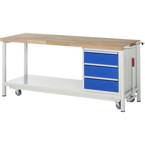 Banco da lavoro in faggio - 8157 - RAU - per officina / 3 cassetti / mobile