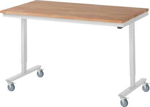 Banco da lavoro in faggio - 08-AT-150-080-B-4LF - RAU - per officina / mobile / ad altezza regolabile