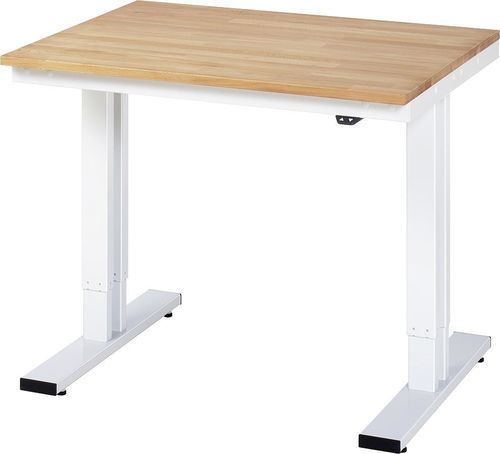 Banco da lavoro in faggio - 08-WT-100-080-B - RAU - ad altezza regolabile / elettrico