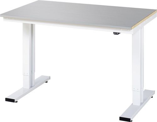 Banco da lavoro in acciaio inossidabile - 08-WT-125-080-ES - RAU - per officina / ad altezza regolabile / elettrico