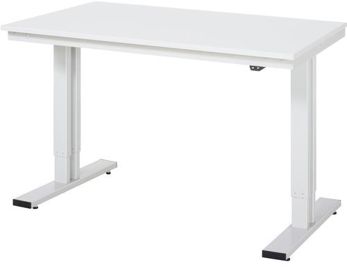 Banco da lavoro in acciaio - 08-WT-125-080-ME - RAU - ad altezza regolabile / ESD / elettrico