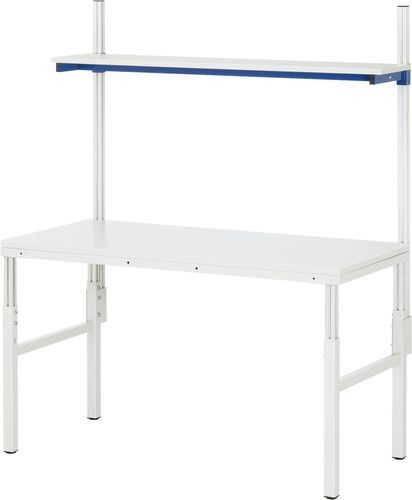 Banco da lavoro in acciaio - E-ATEB-1200-500H.11 - RAU - per officina / modulare / con ripiani