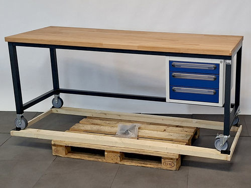 Banco da lavoro in faggio - 05-8000-1-207B4S.KB-E-US-Sch - RAU - per officina / industriale / a cassetti