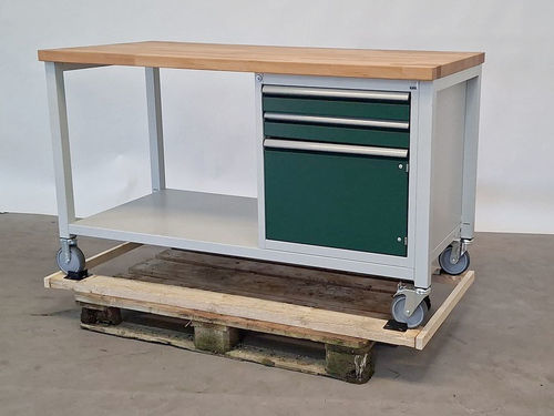 Banco da lavoro in faggio - 15-8152A6-157B4S.20-Sch - RAU - per officina / a cassetti / 2 cassetti