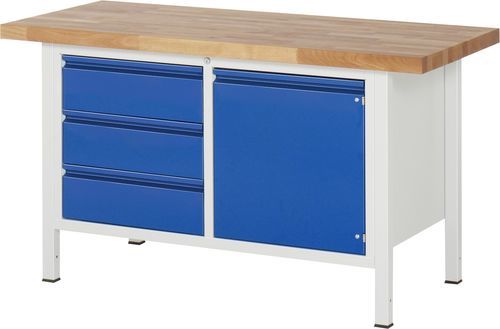 Banco da lavoro in faggio - 8468 - RAU - per officina / 3 cassetti / a porta