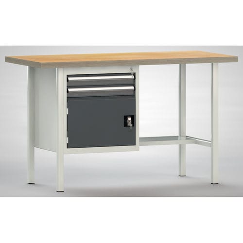 Banco da lavoro in faggio - ERGO  - KLW LUTZ - 2 cassetti / metallico / a 2 porte