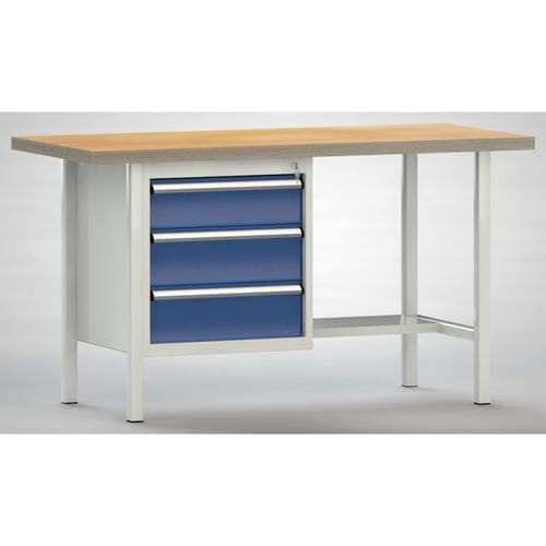 Banco da lavoro in faggio - WS118N-1500M40-E1631 - KLW LUTZ - per officina / 3 cassetti / metallico